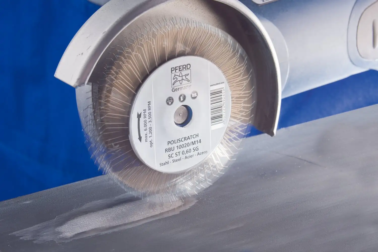 POLISCRATCH dairesel fırça saçaklı RBU çap 100x20mm M14 çelik tel çap 0,60 açılı taşlama makineleri 3