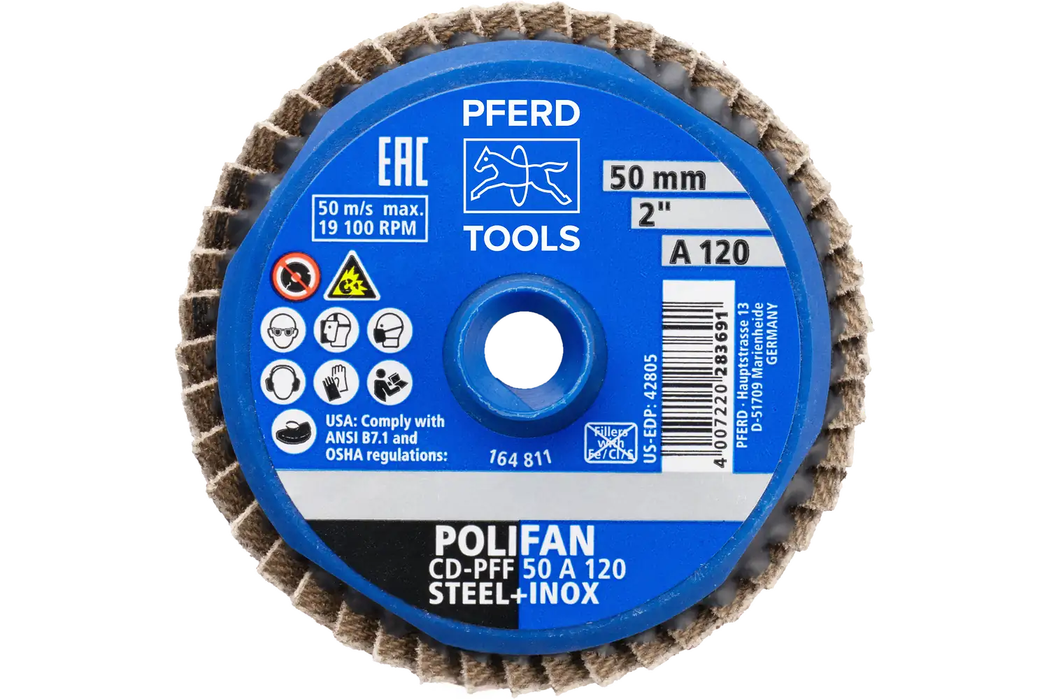 Genel kullanım için COMBIDISC alüminyum oksit Mini-POLIFAN CD çap 50mm A120 3
