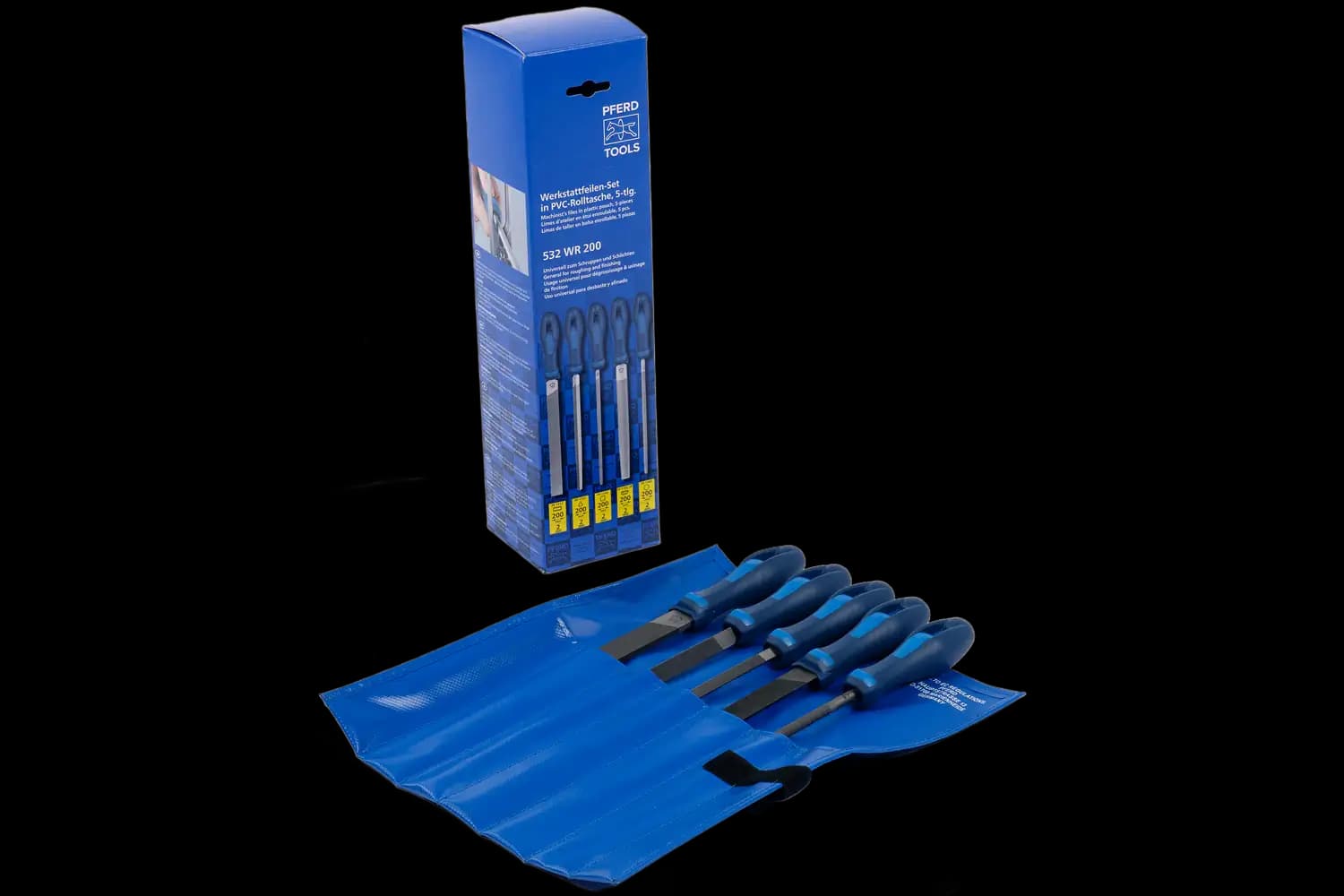 Tesviyeci eğesi seti WR 5 parça, plastik kesede 200mm, kesim 2 pürüzlendirme ve finisaj için genel 3