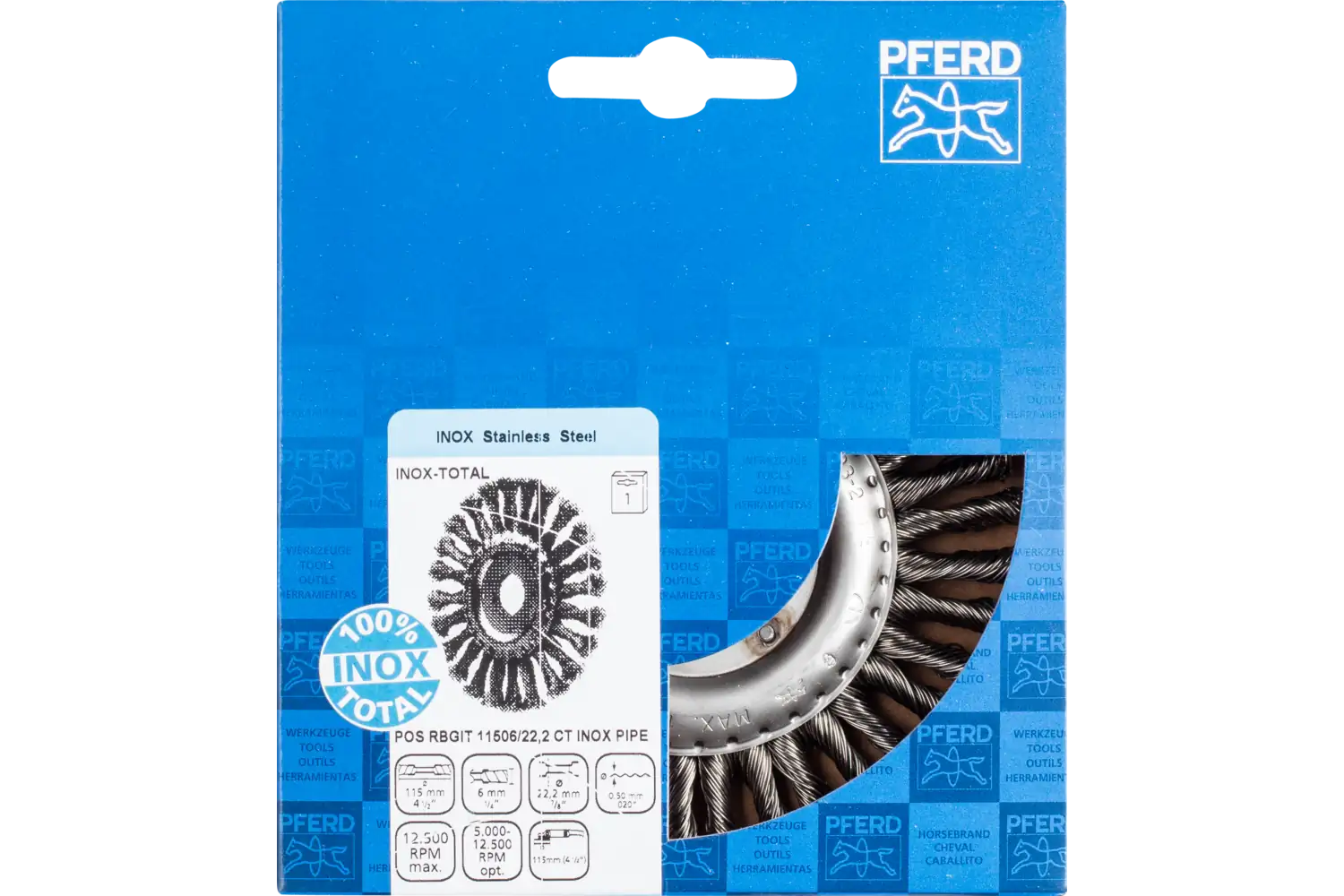 COMBITWIST PIPE fırça INOX-TOTAL RGBIT çap 115x6x22,2 mm paslanmaz çelik tel çapı 0,50 mm açılı taşlama makineleri 2