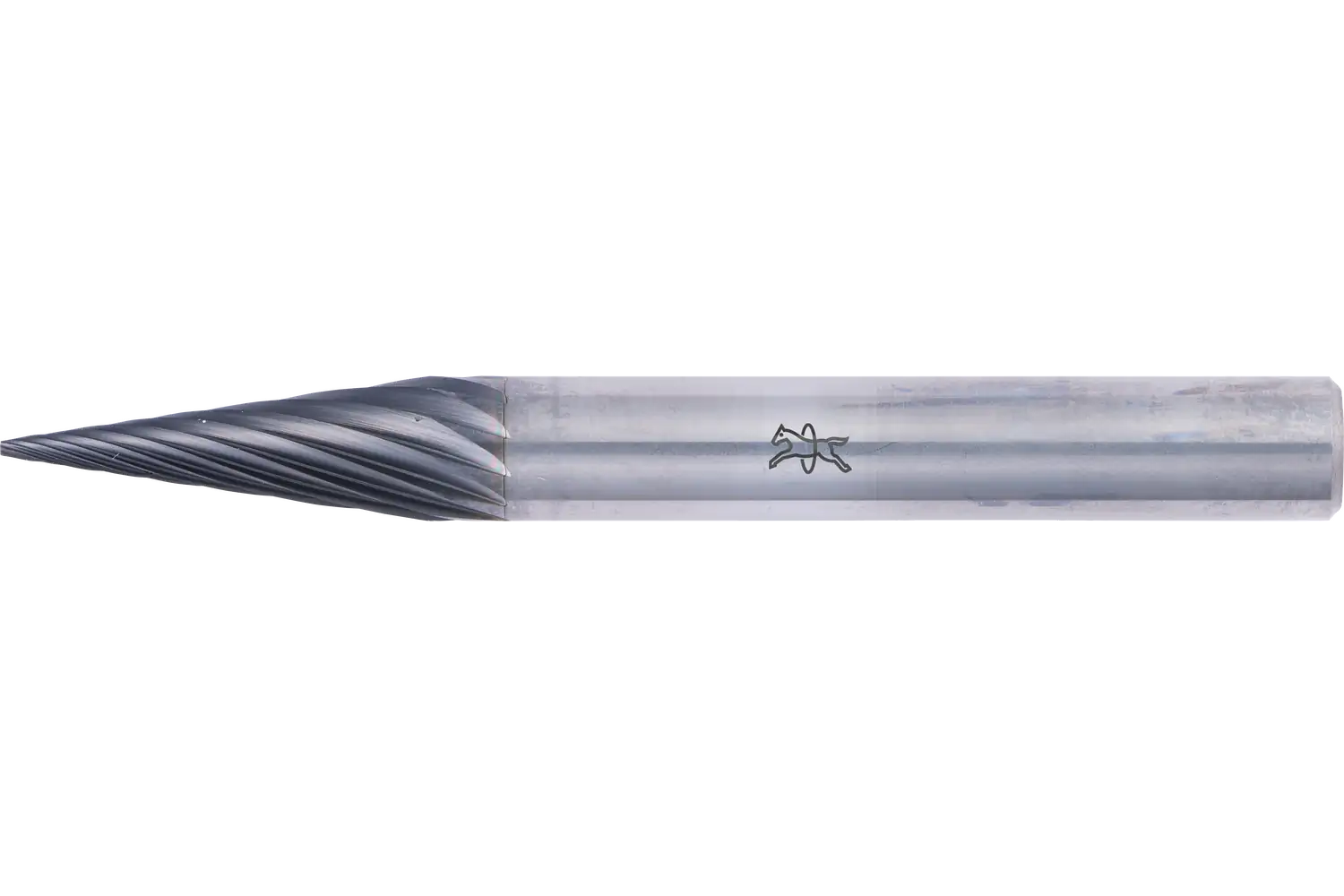 Yüksek performanslı karbür çapak alma frezesi sivri uçlu konik SKM çap 06x18 mm sap çapı 6 mm Z3 HICOAT kaplamalı, üniversal orta 1