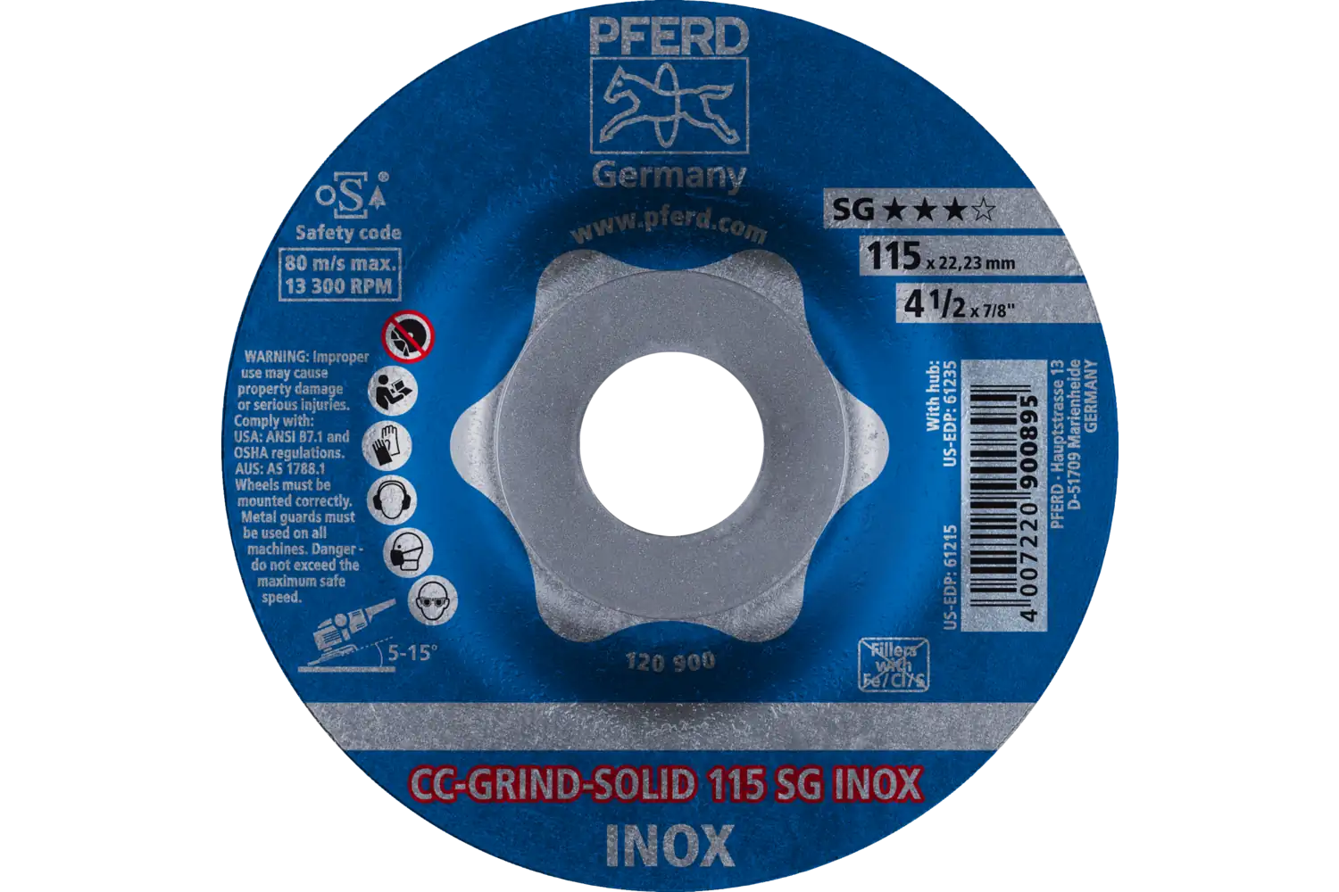 CC-GRIND SOLID taşlama diski 115x22.23 mm COARSE Performans Serisi SG INOX paslanmaz çelik için 2