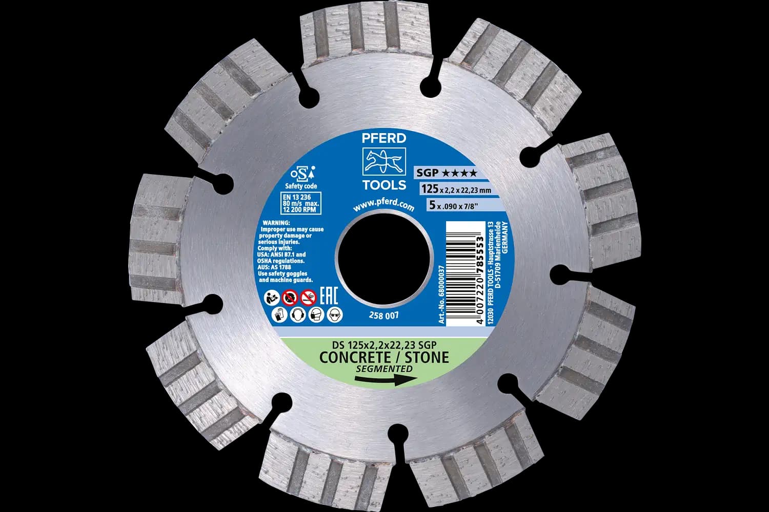Elmas kesme taşı DS 115x2.2x22.23 mm SGP taş ve betonun hızlı kesimi için 1