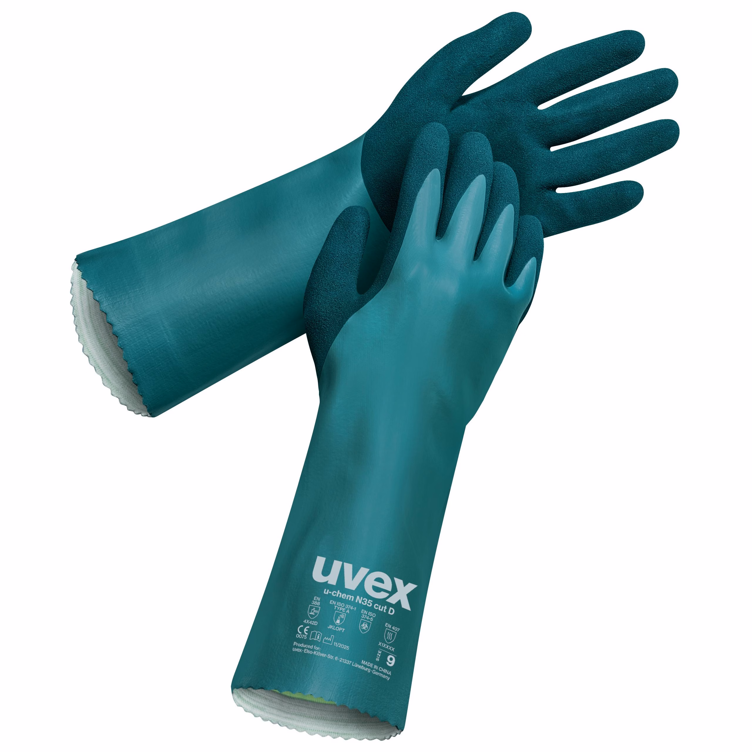 Koruyucu Eldivenler | uvex u-chem N35 cut D kimyasallara karşı koruyucu eldiven