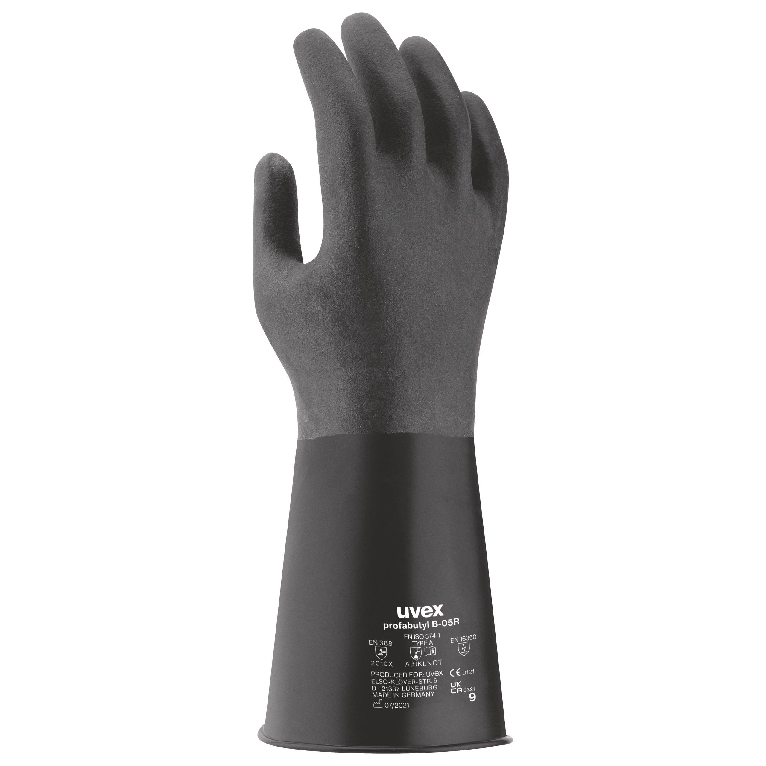 Koruyucu Eldivenler | uvex profabutyl B-05R kimyasallara karşı koruyucu eldiven