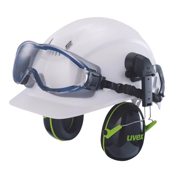 uvex ultrasonic geniş görüş gözlüğü (baretle birlikte)