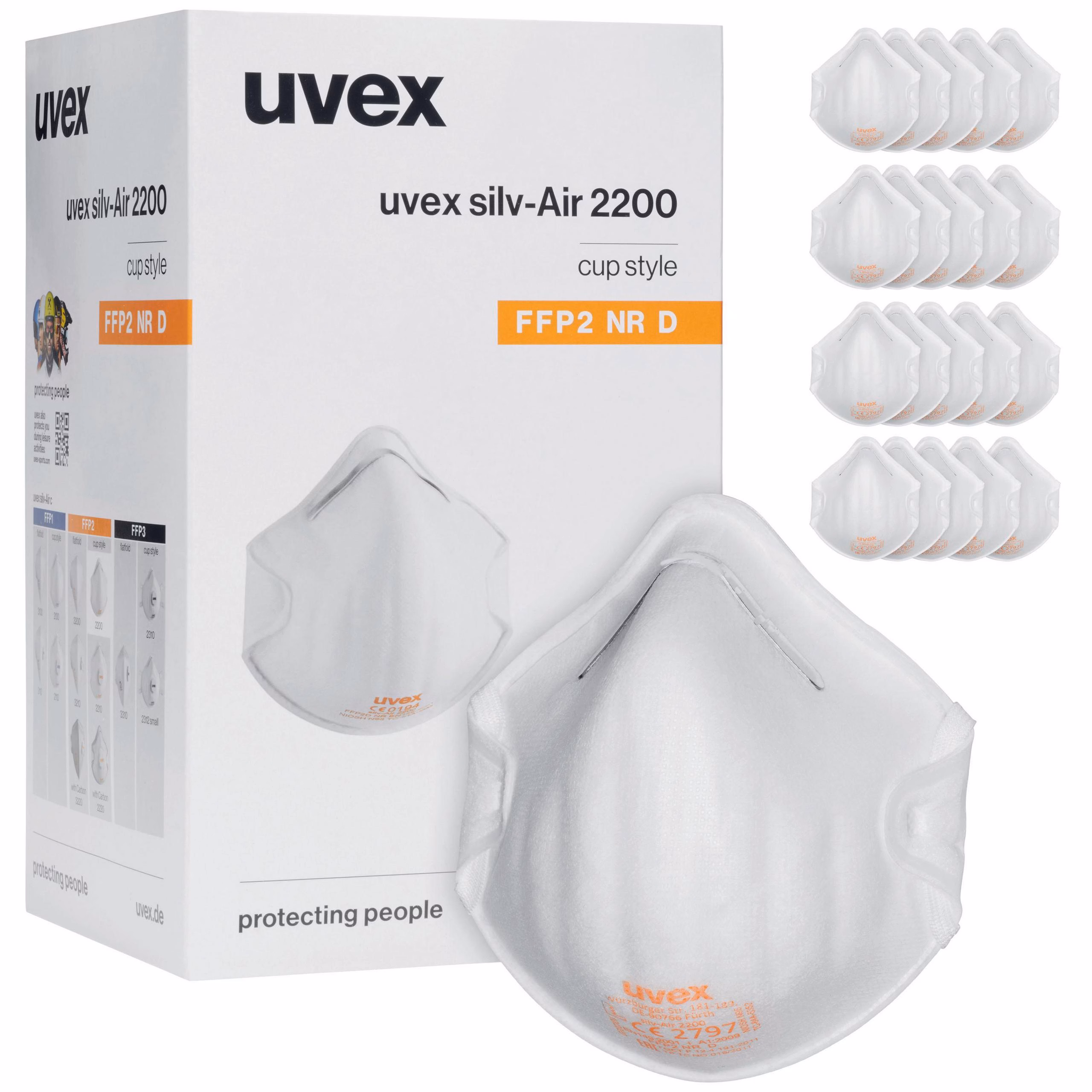 Solunum Koruması | uvex silv-Air c 2200 FFP2 kalıplı maske